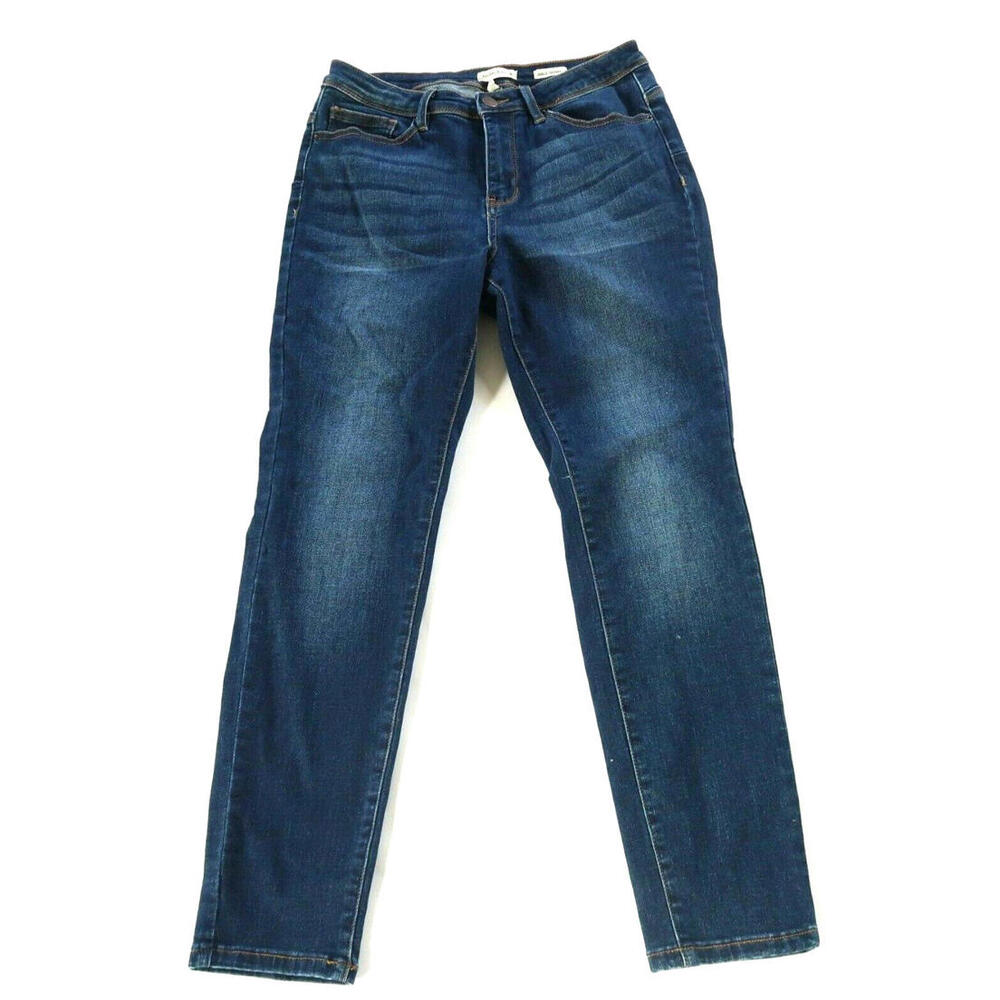 Khaki & Blue Womens Juniors Stretch Denim Dark Wash Skinny Ankle Jeans Size 11